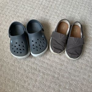 Toddler Crocs and Toms